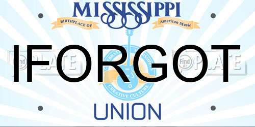 IFORGOT Mississippi License Plate