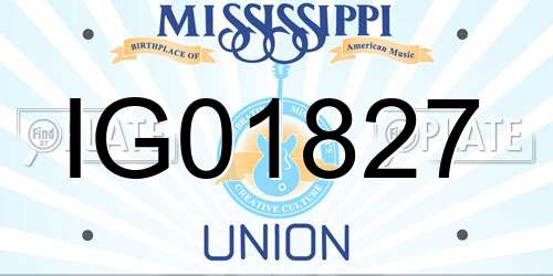 IG01827 Mississippi License Plate