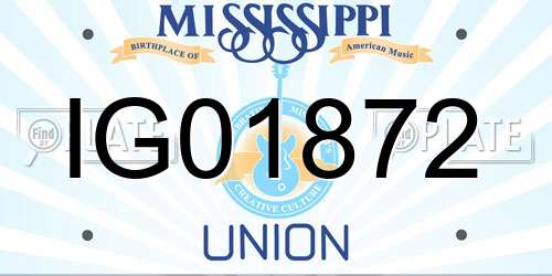 IG01872 Mississippi License Plate
