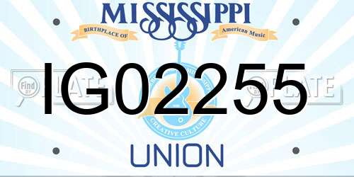 IG02255 Mississippi License Plate