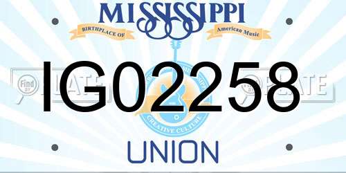 IG02258 Mississippi License Plate