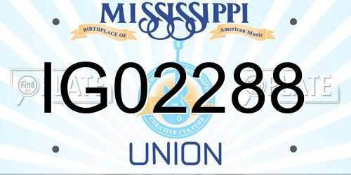 IG02288 Mississippi License Plate