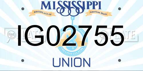 IG02755 Mississippi License Plate