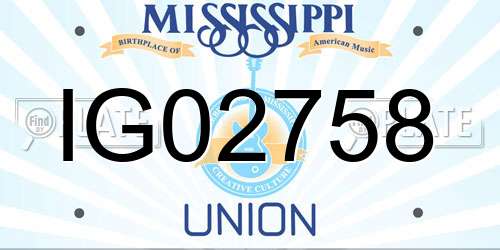 IG02758 Mississippi License Plate