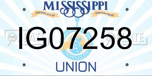 IG07258 Mississippi License Plate