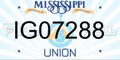IG07288 Mississippi License Plate