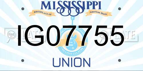 IG07755 Mississippi License Plate