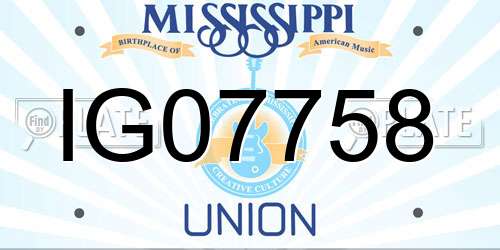 IG07758 Mississippi License Plate