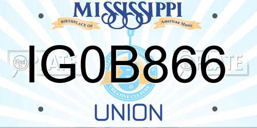 IG0B866 Mississippi License Plate
