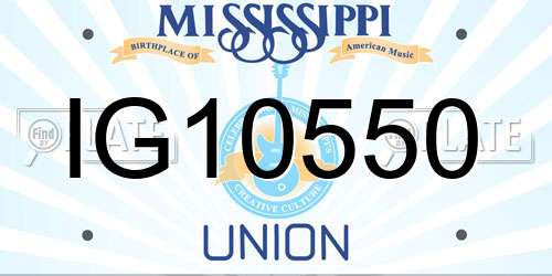 IG10550 Mississippi License Plate