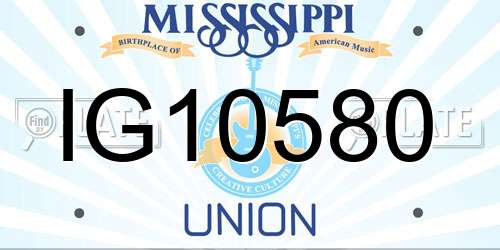 IG10580 Mississippi License Plate