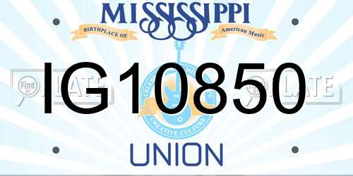 IG10850 Mississippi License Plate