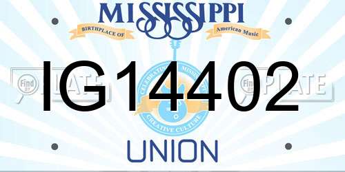 IG14402 Mississippi License Plate