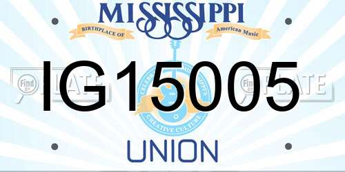 IG15005 Mississippi License Plate