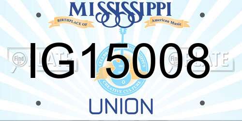 IG15008 Mississippi License Plate