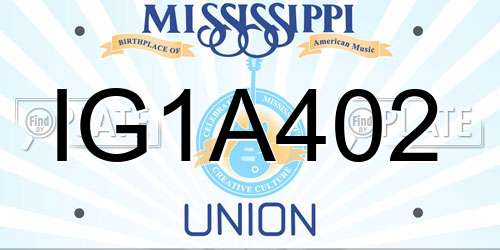 IG1A402 Mississippi License Plate