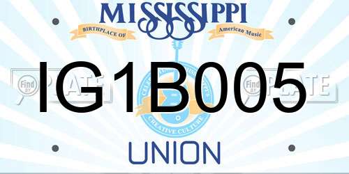 IG1B005 Mississippi License Plate