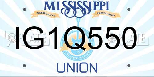 IG1Q550 Mississippi License Plate