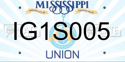 IG1S005 Mississippi License Plate