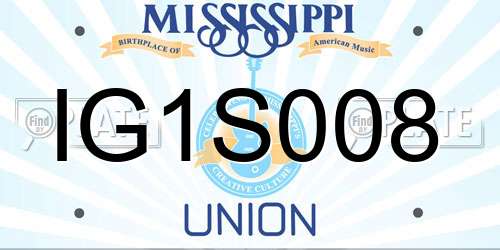 IG1S008 Mississippi License Plate