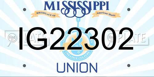 IG22302 Mississippi License Plate