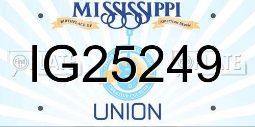 IG25249 Mississippi License Plate