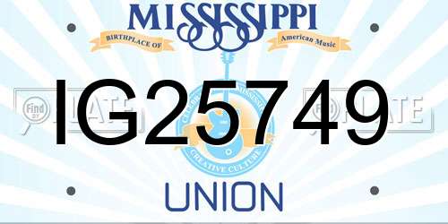 IG25749 Mississippi License Plate