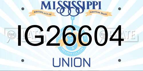 IG26604 Mississippi License Plate