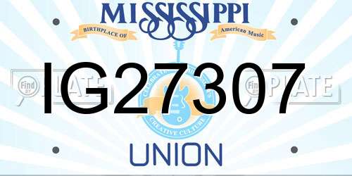 IG27307 Mississippi License Plate