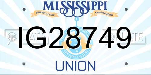 IG28749 Mississippi License Plate