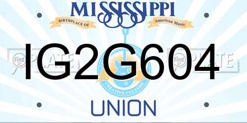 IG2G604 Mississippi License Plate