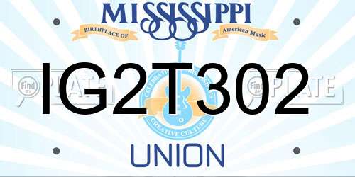 IG2T302 Mississippi License Plate
