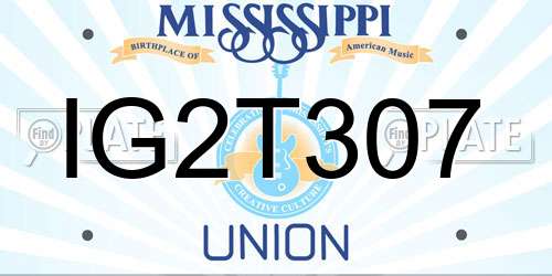IG2T307 Mississippi License Plate