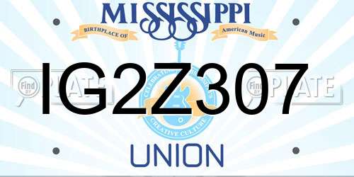 IG2Z307 Mississippi License Plate
