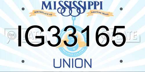 IG33165 Mississippi License Plate