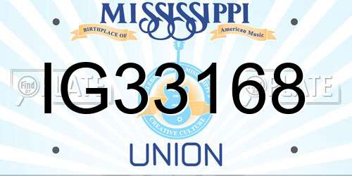IG33168 Mississippi License Plate
