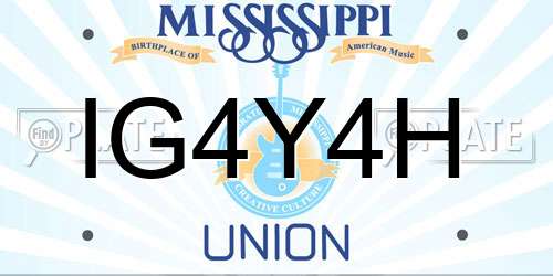 IG4Y4H Mississippi License Plate