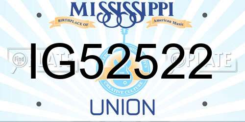 IG52522 Mississippi License Plate
