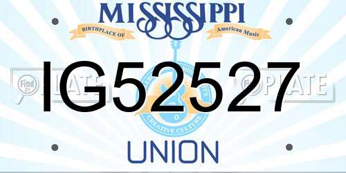 IG52527 Mississippi License Plate
