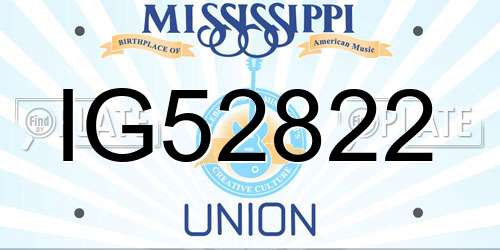 IG52822 Mississippi License Plate