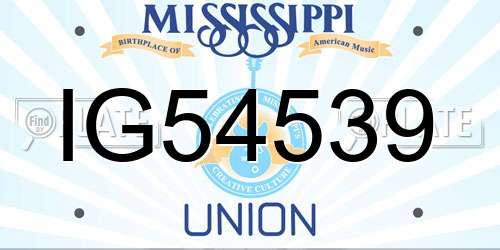 IG54539 Mississippi License Plate
