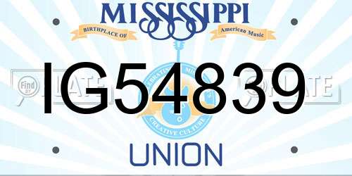 IG54839 Mississippi License Plate