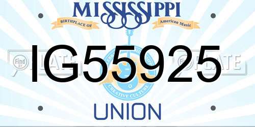 IG55925 Mississippi License Plate