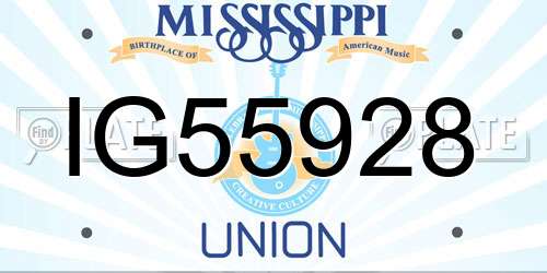 IG55928 Mississippi License Plate