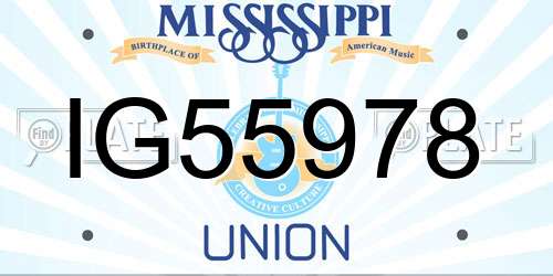 IG55978 Mississippi License Plate