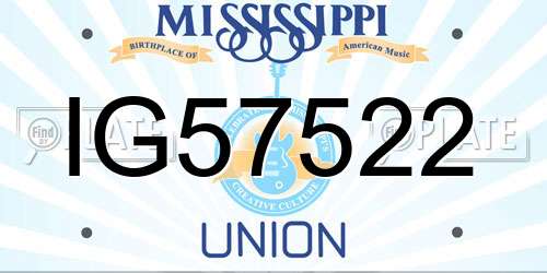 IG57522 Mississippi License Plate