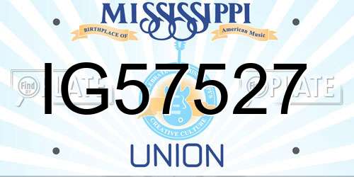 IG57527 Mississippi License Plate