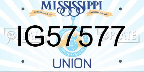 IG57577 Mississippi License Plate