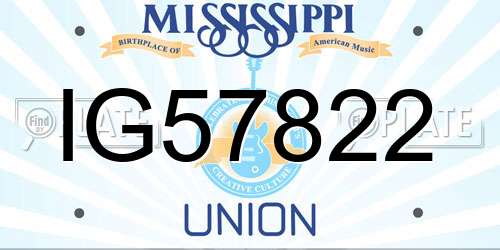 IG57822 Mississippi License Plate