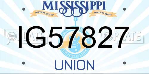 IG57827 Mississippi License Plate